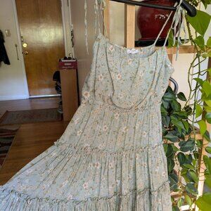 E&M Mint Green Floral Dress, Size S
